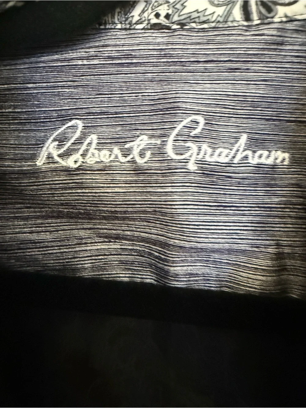NWT Robert Graham Black Long Sleeve Button Down Mens Shirt Small